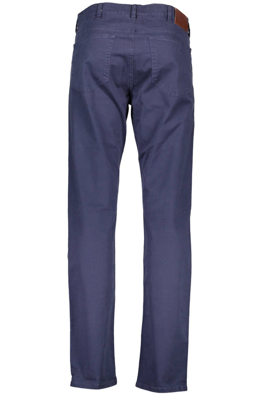 Chic Blue Cotton Tube Leg Trousers