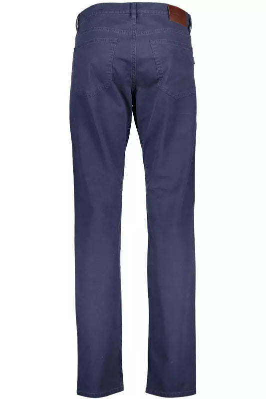 Chic Blue Cotton Stretch Trousers