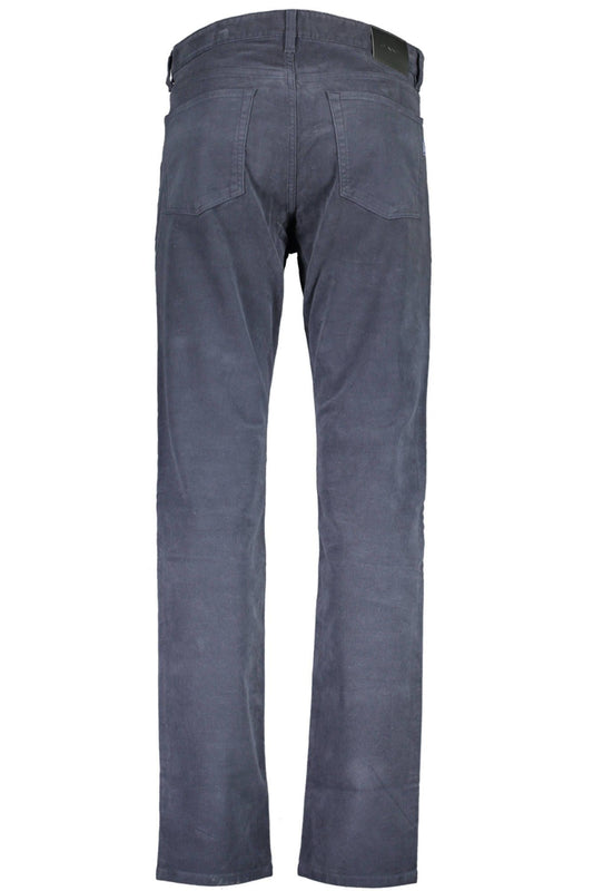 Sleek Cotton Slim-Fit Trousers in Blue