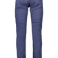 Elegant Blue Stretch Cotton Trousers