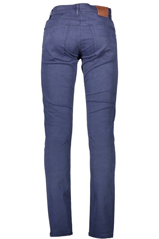 Elegant Blue Cotton Trousers