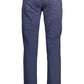 Chic Blue Slim Cotton Trousers