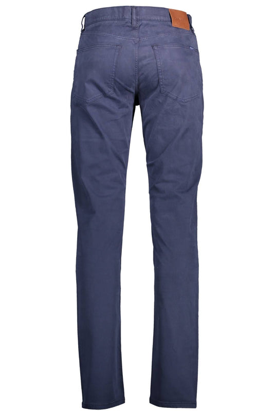 Chic Blue Slim Cotton Trousers