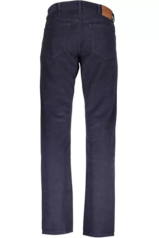 Elegant Blue Cotton Trousers