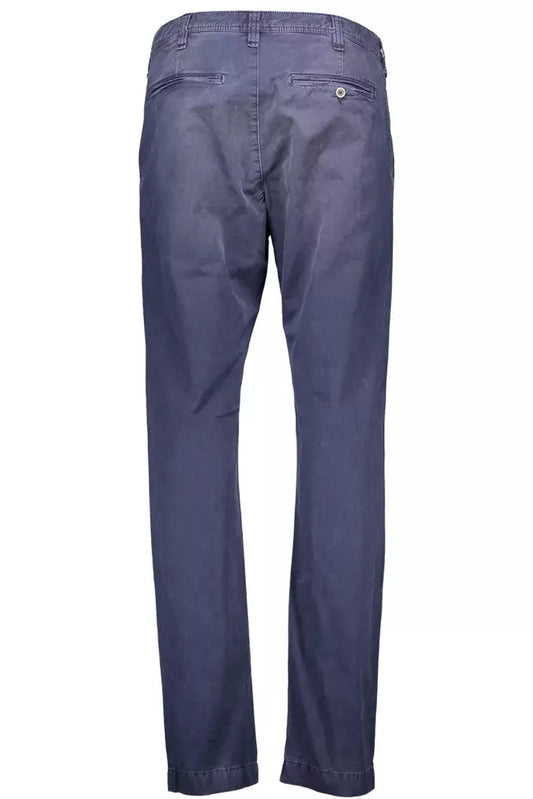 Elegant Blue Cotton Trousers Perfect for Any Occasion