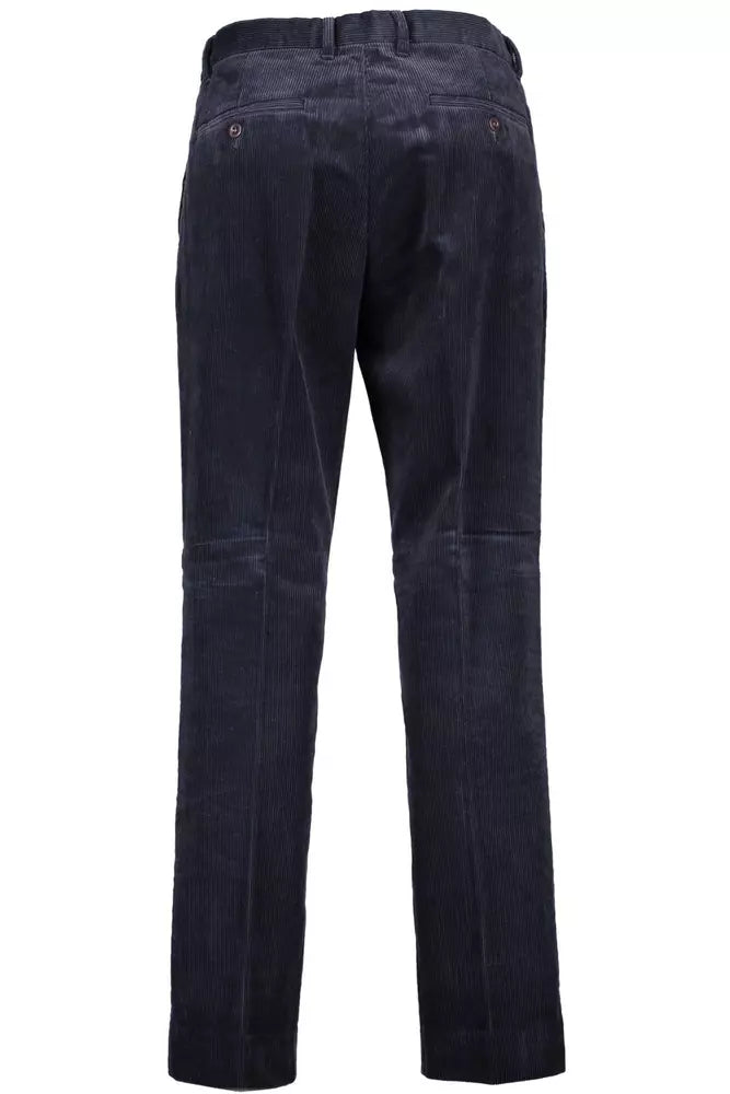 Sophisticated Slim Cotton Trousers with Logo Detail