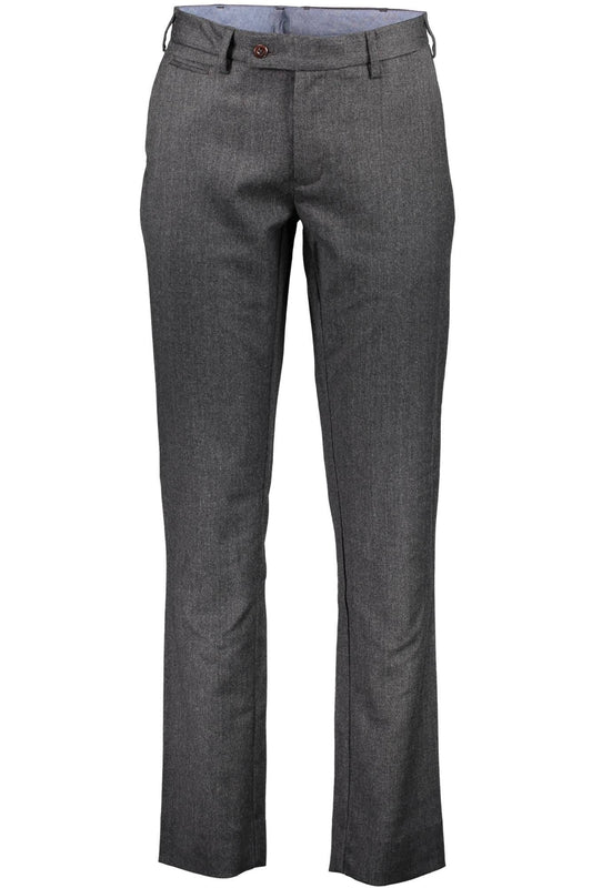 Elegant Gray 5-Pocket Trousers for Men