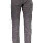 Sleek Gray Slim-Fit Cotton Trousers