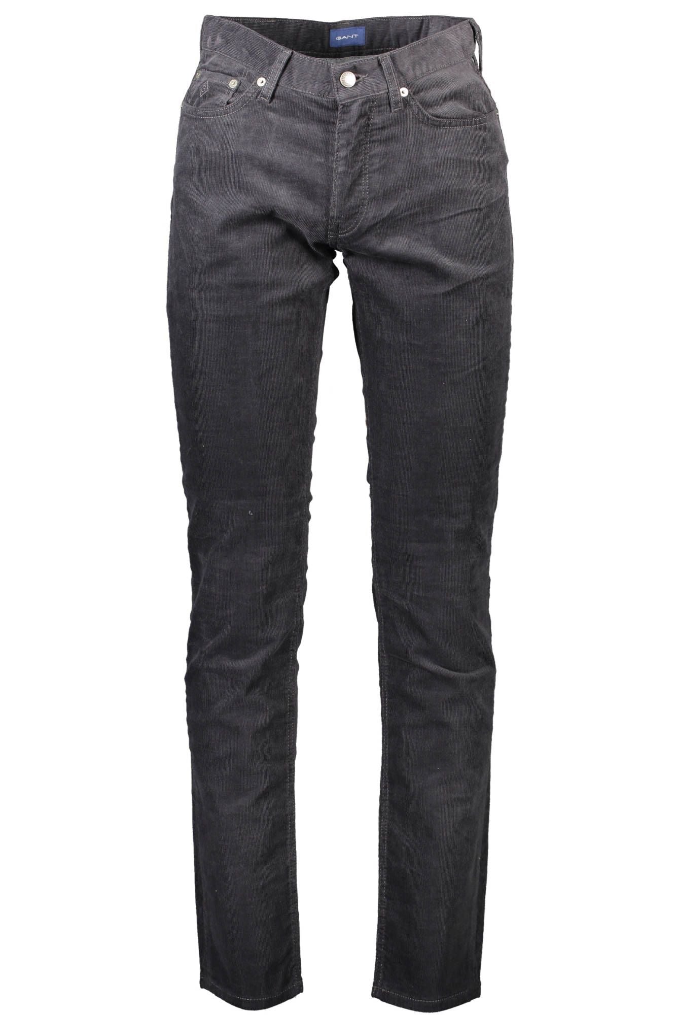 Sleek Gray 5-Pocket Cotton Trousers