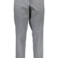 Chic Gray Slim-Fit Trousers with Logo Detail