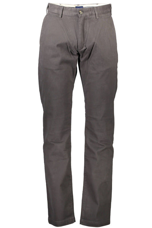 Elegant Gray Cotton Stretch Trousers