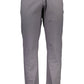 Elegant Gray Cotton Trousers with Logo Detail