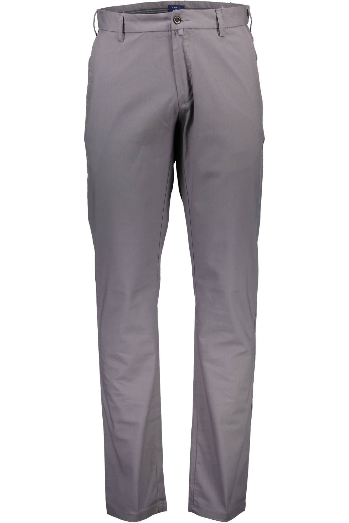 Elegant Gray Cotton Trousers with Logo Detail