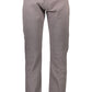 Elegant Gray Cotton Trousers with Logo Detail