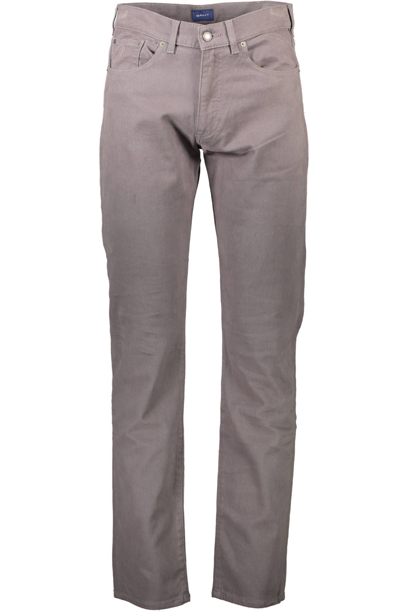 Elegant Gray Cotton Trousers with Logo Detail