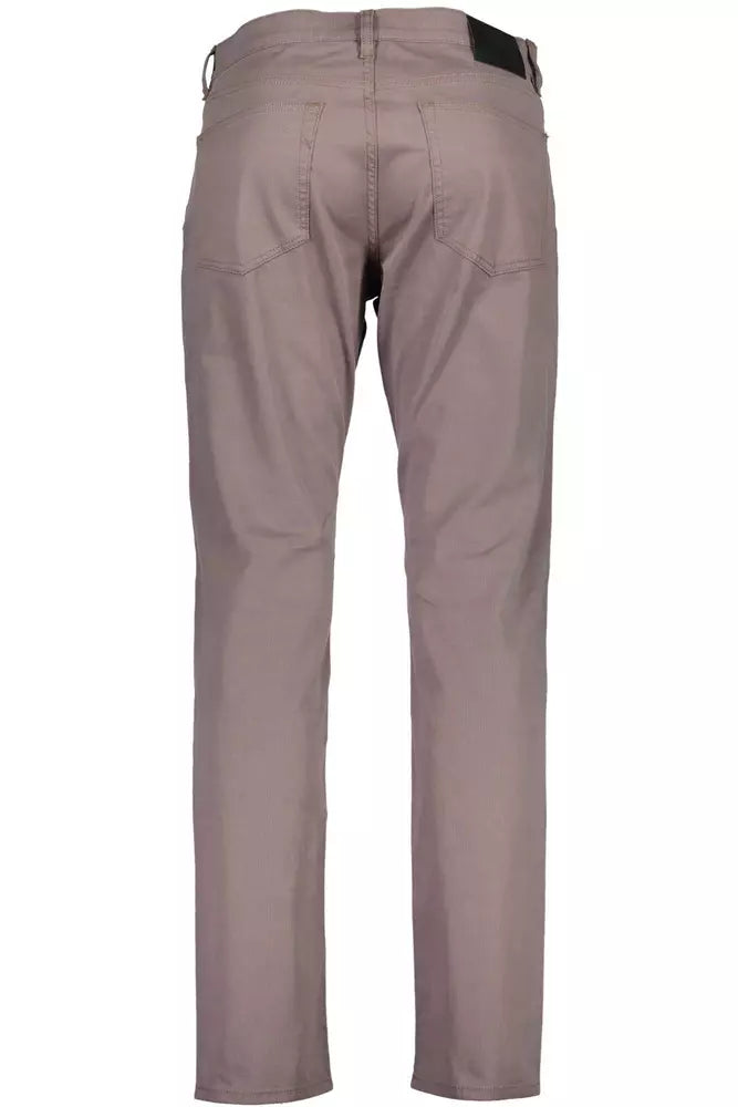 Chic Gray Cotton Blend Trousers