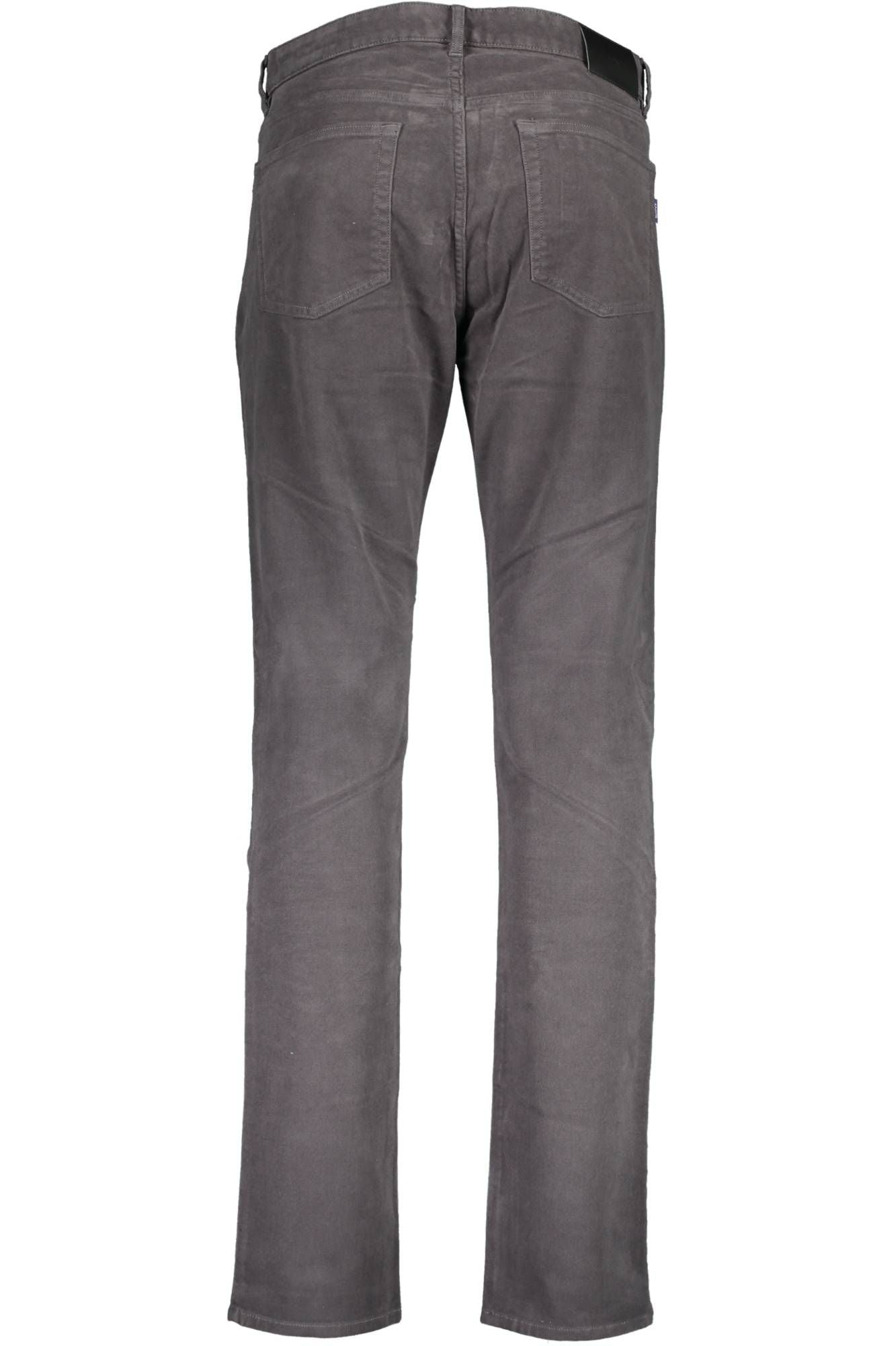 Sleek Gray Slim-Fit Cotton Trousers