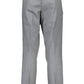 Chic Gray Slim-Fit Trousers with Logo Detail