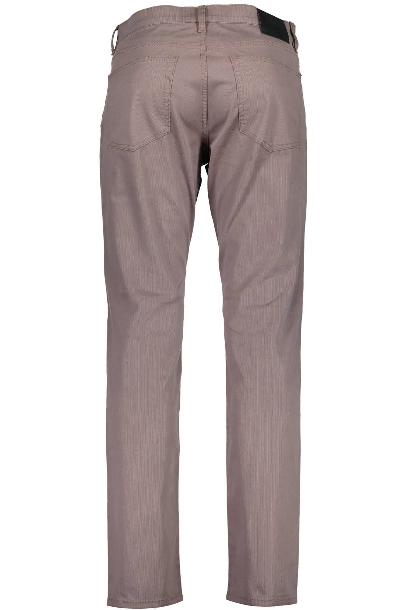 Chic Gray Cotton 5-Pocket Trousers for Men