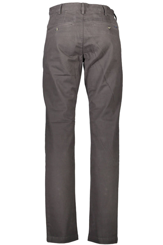 Elegant Gray Cotton Stretch Trousers