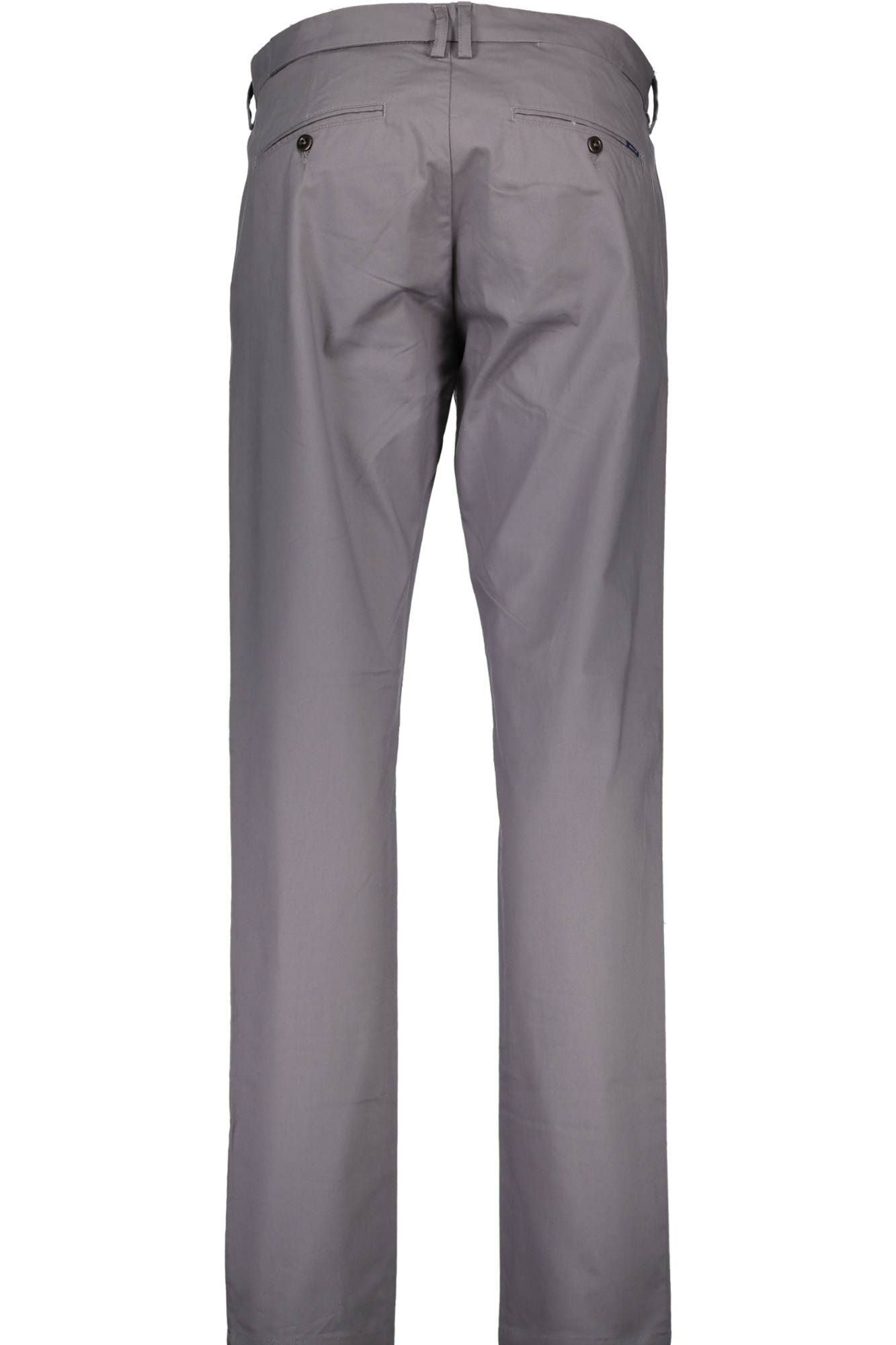 Elegant Gray Cotton Trousers with Logo Detail