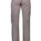 Elegant Gray Cotton Trousers with Logo Detail