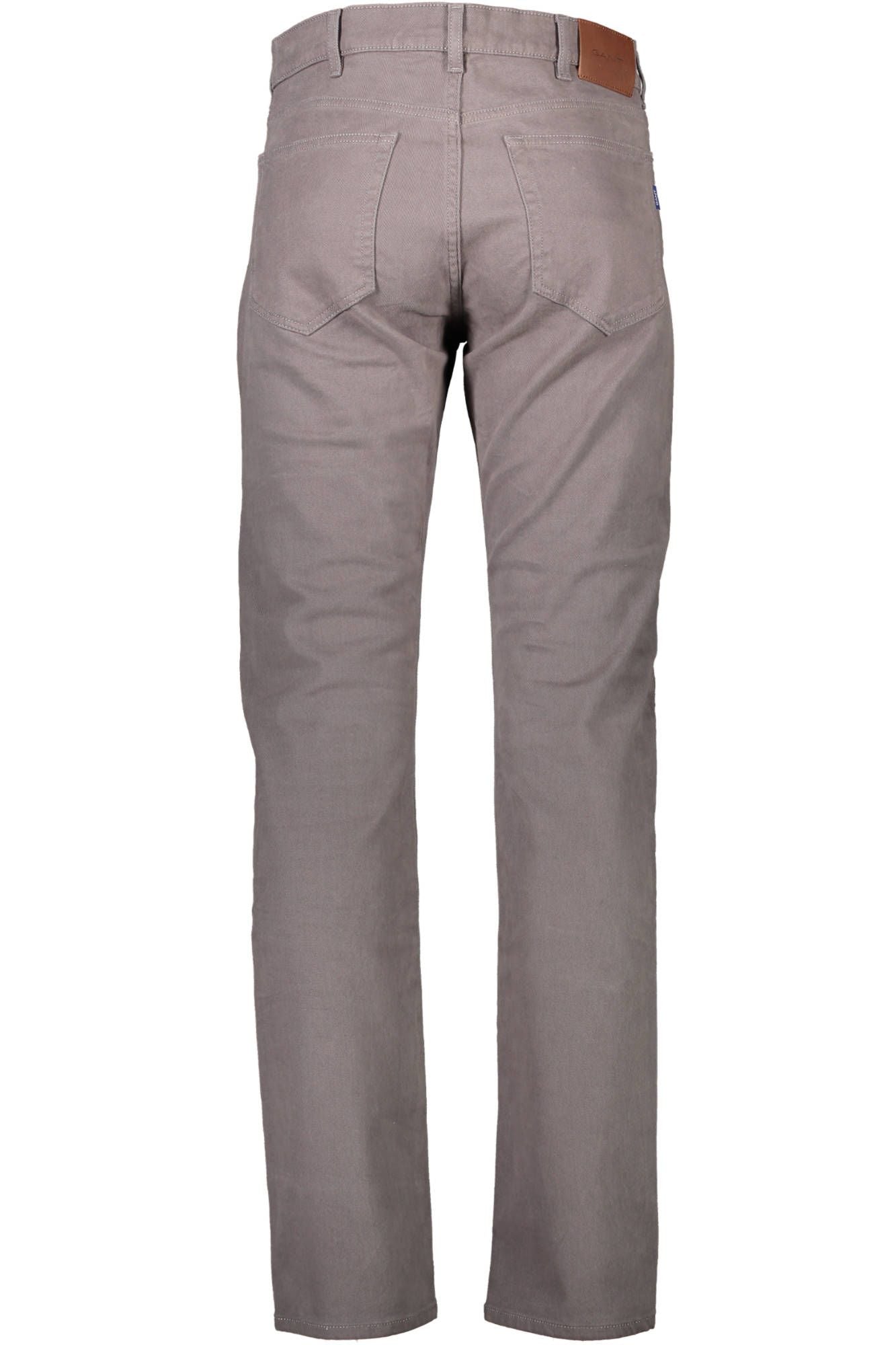 Elegant Gray Cotton Trousers with Logo Detail