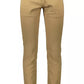 Chic Brown Cotton Blend Trousers