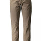 Classic Brown Cotton Trousers with Iconic Logo