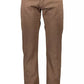 Chic Brown Cotton Stretch Trousers