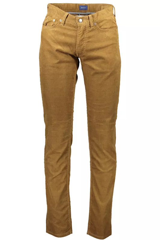 Chic Brown Cotton Stretch Chinos