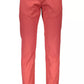 Chic Red Slim-Fit 5-Pocket Trousers