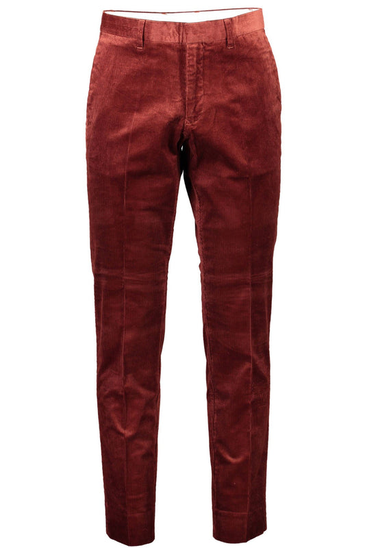 Elegant Slim Fit Red Trousers