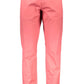 Elegant Red Cotton Stretch Trousers