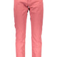Chic Red Cotton Trousers with Logo Detail