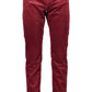 Elegant Red 5-Pocket Cotton Trousers
