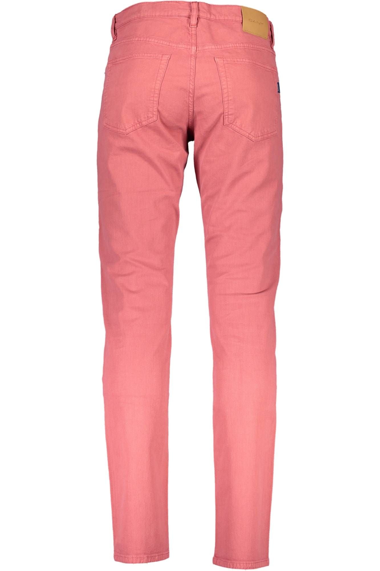 Chic Red Cotton Trousers with Logo Detail