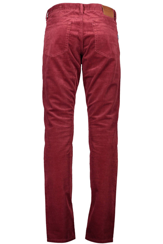 Elegant Red 5-Pocket Cotton Trousers