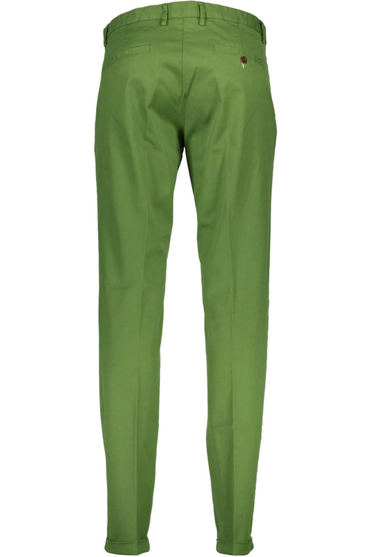 Elegant Green Cotton Trousers for Men