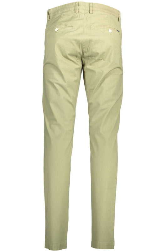 Chic Green Slim-Fit Cotton Pants