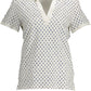 Chic White Short-Sleeved V-Neck Polo