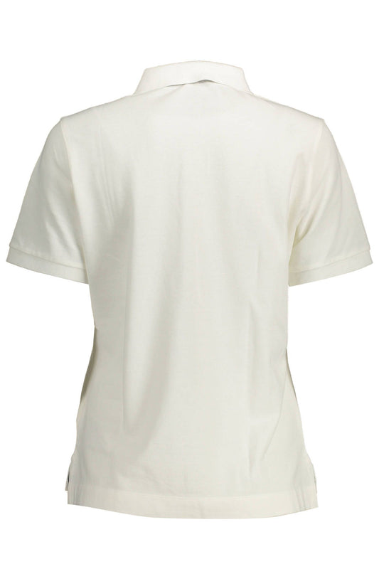 Chic White Embroidered Polo Shirt