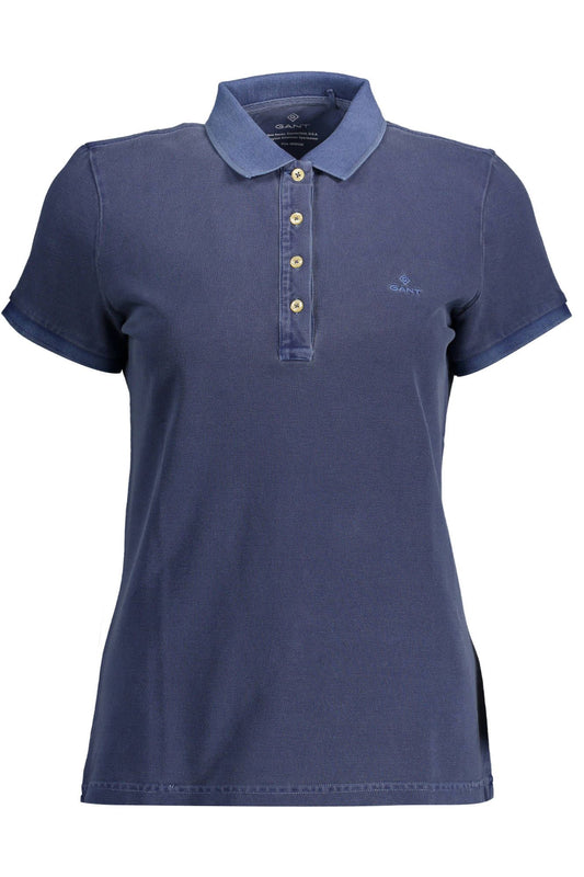Chic Blue Organic Short-Sleeved Polo for Her