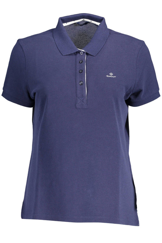 Chic Blue Cotton Polo Shirt with Logo Detail