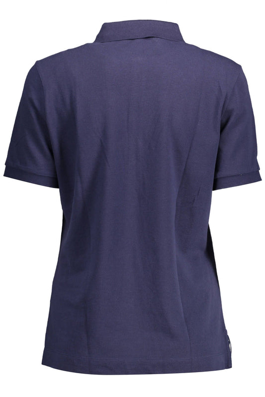 Chic Blue Short-Sleeved Polo with Contrasting Accents