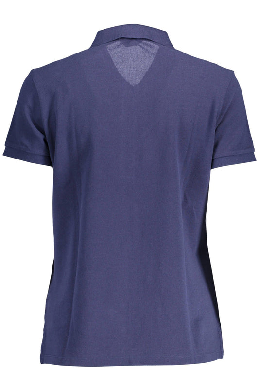 Chic Blue Cotton Polo Shirt with Logo Detail