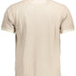 Elegant Beige Cotton Polo Shirt with Contrasting Detail