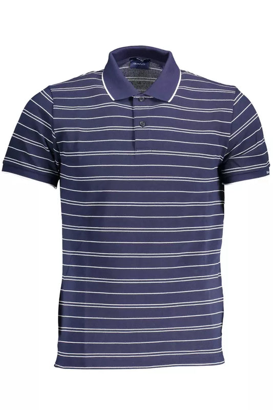 Chic Blue Short-Sleeved Polo for the Modern Man