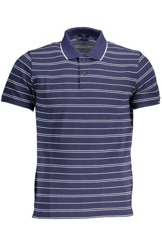 Chic Blue Polo Shirt with Recycled Polyester Finish
