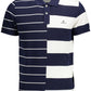 Chic Blue Short-Sleeved Polo with Contrast Details